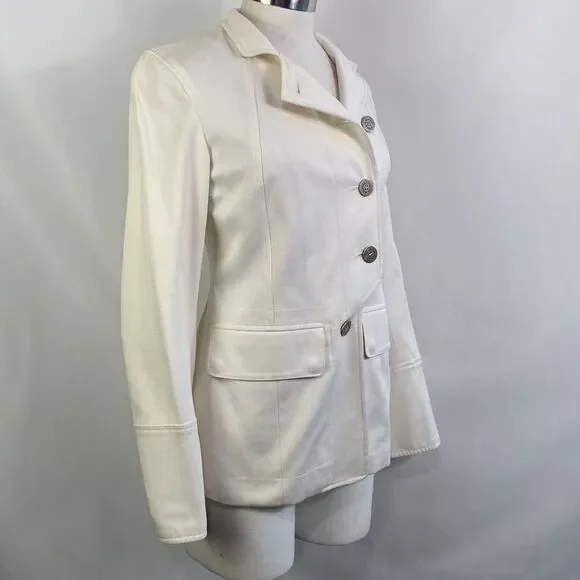 Burberry Cream High Neck SideโButton Jacket - Picture 6 of 16